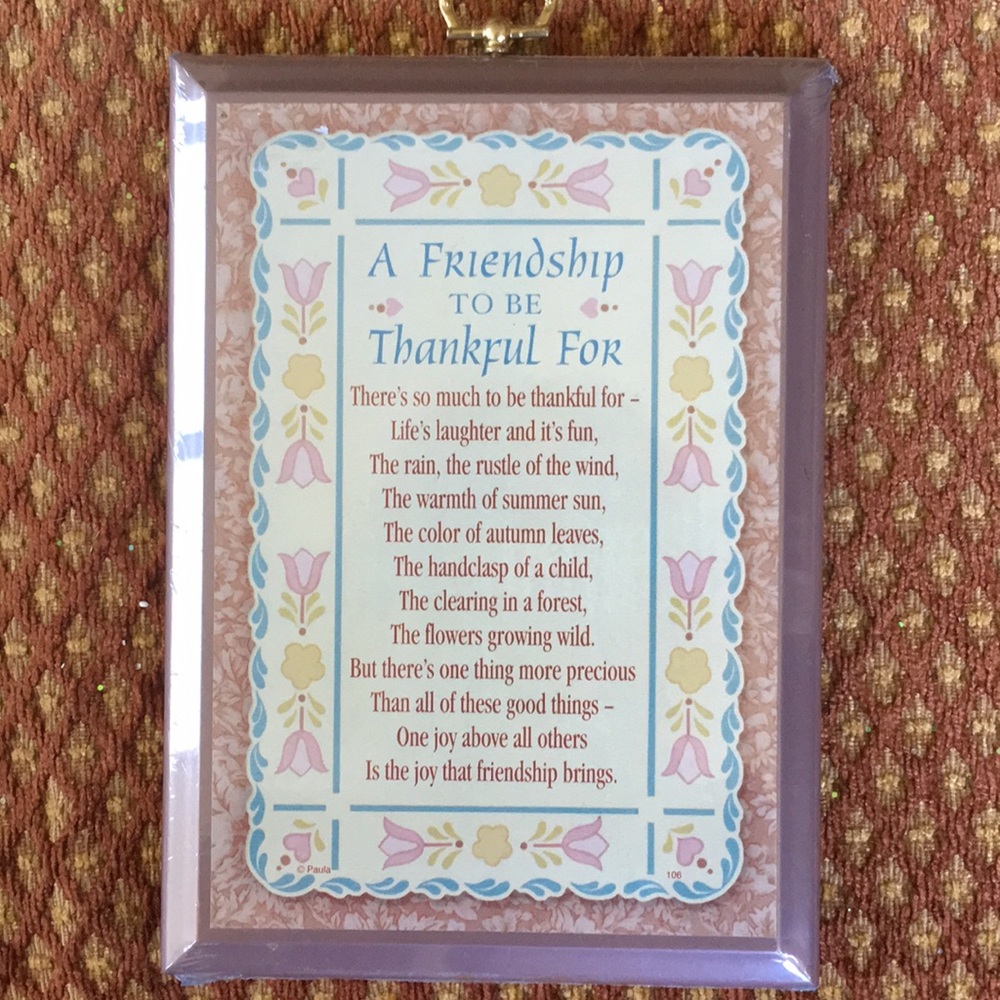 Inspirational friendship plaque